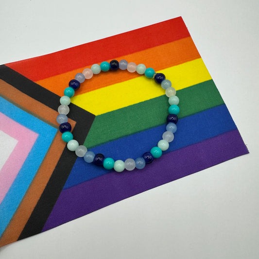 Gay Man Beaded Gemstone Bracelet| LGBTQIA+ Proud| Pride Month|