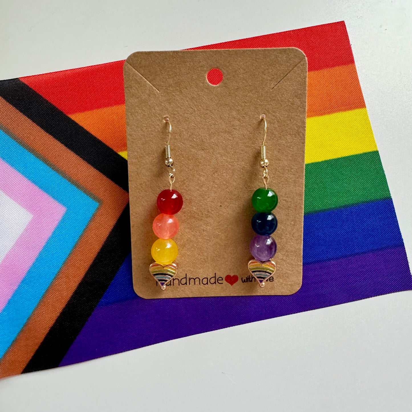 PRIDE Dangle earrings| LGBTQIA+ Proud| silver or gold| nickel free