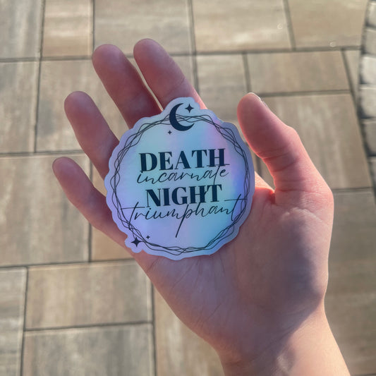Death Incarnate holographic sticker ACOTAR fans friends and lovers