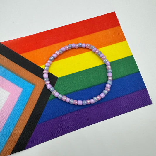 Bisexual Pastel Pride beaded Bracelet| LGBTQIA Awareness Month| Sturdy stretchy jewelry