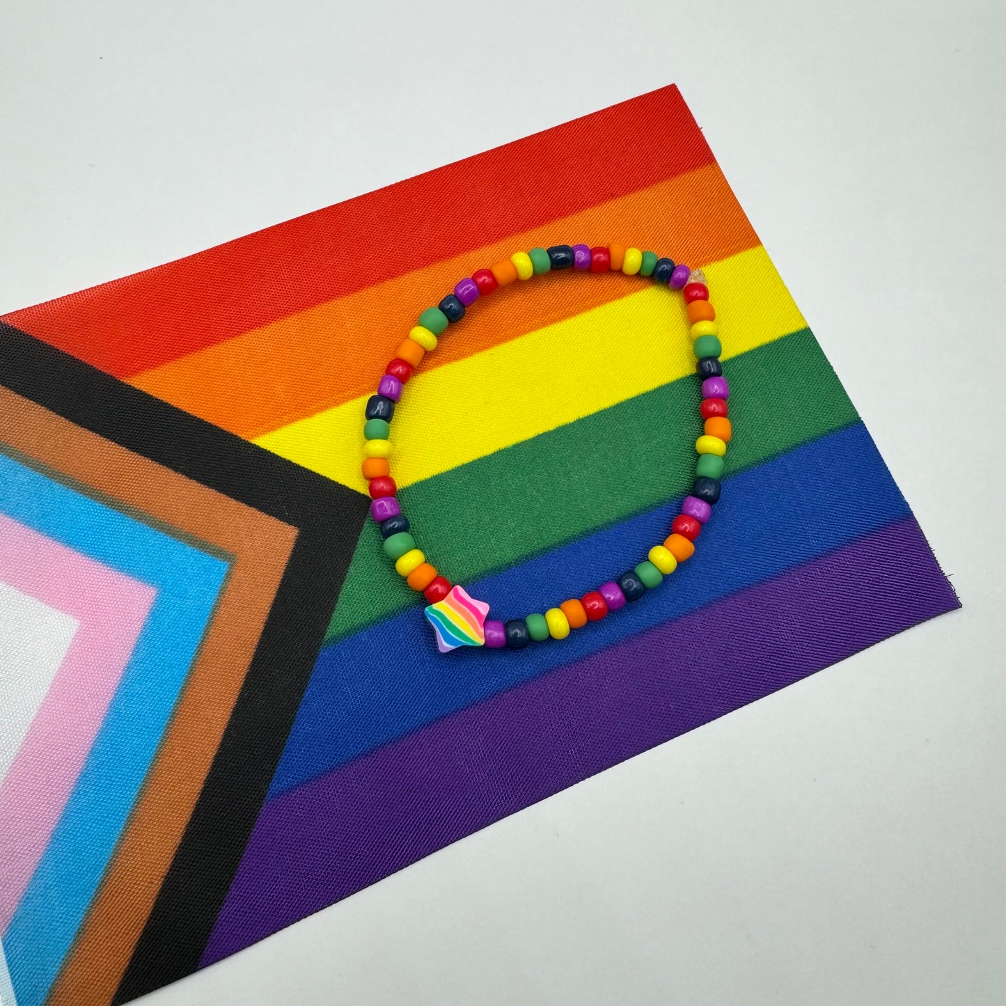 PRIDE Month Rainbow beaded bracelet