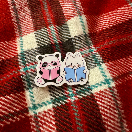Reading Buddies cutest sticker kitty cat panda combo