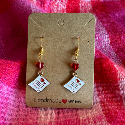 Love Letters| Valentine’s Day earrings| gold nickel free