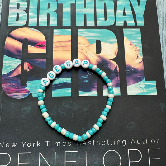 Age Gap handmade bracelet| Birthday Girl| Tropes| RomCom| smut lover friendship| blue teal| book lover gifts|