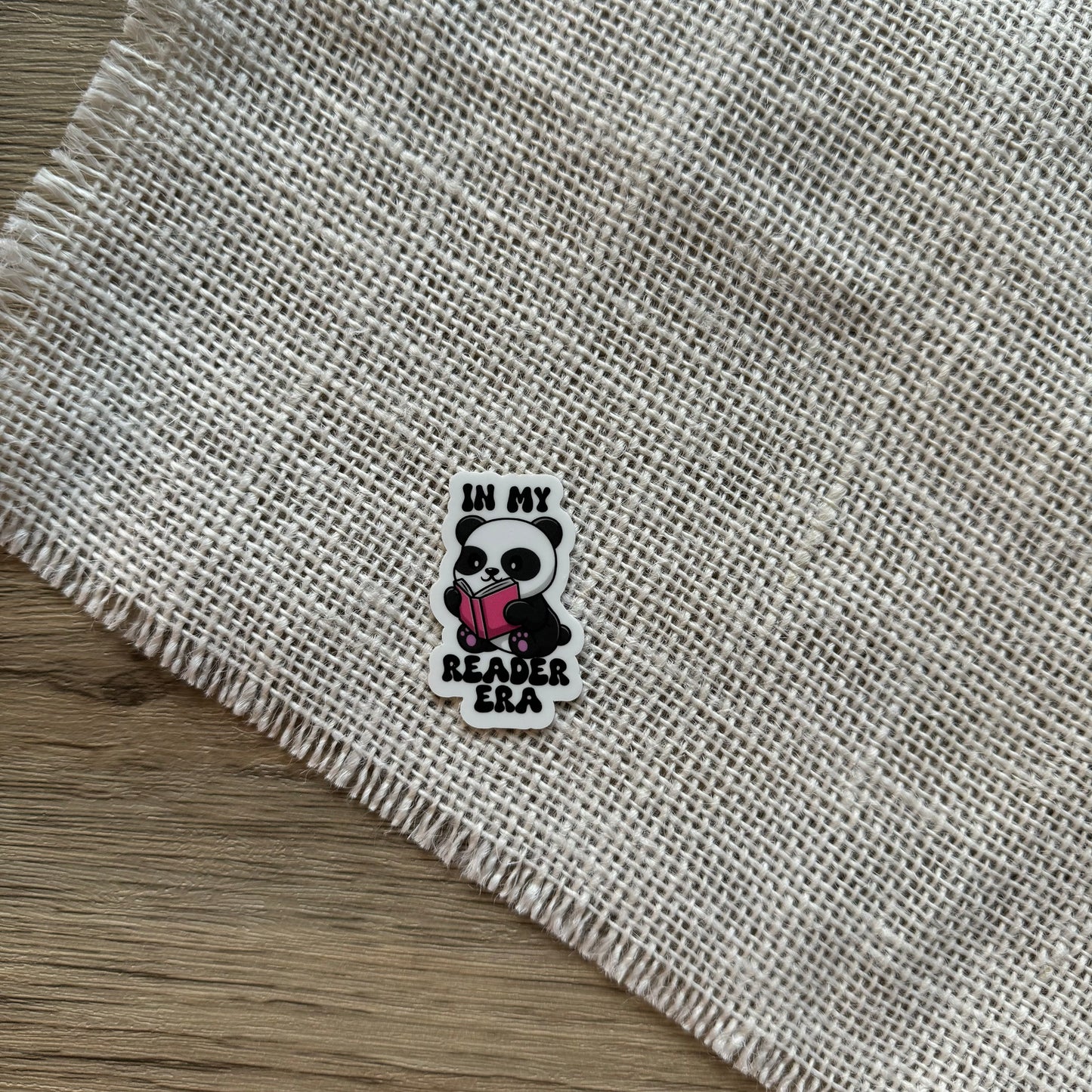 Reader Era| In my panda bear era| kawaii cutesy pink bookish adorable gift for her| waterproof vinyl sticker| perfect for kindle, water bottle, laptop, iPad & more!